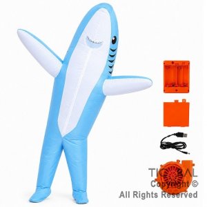 DISFRAZ INFLABLE TIBURON ADULTO 1,60 MTS X 1,90